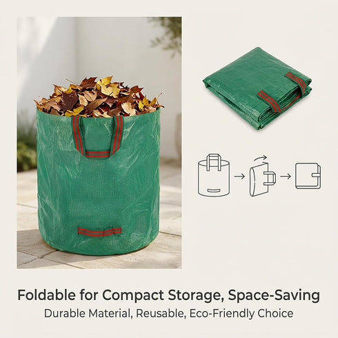 RAINFLOW 42 4 1PC Reusable Yard Waste Bags - Gallon Outdoor Trash Can,Reusable Lawn Leaf Bags,Standable Garden Waste