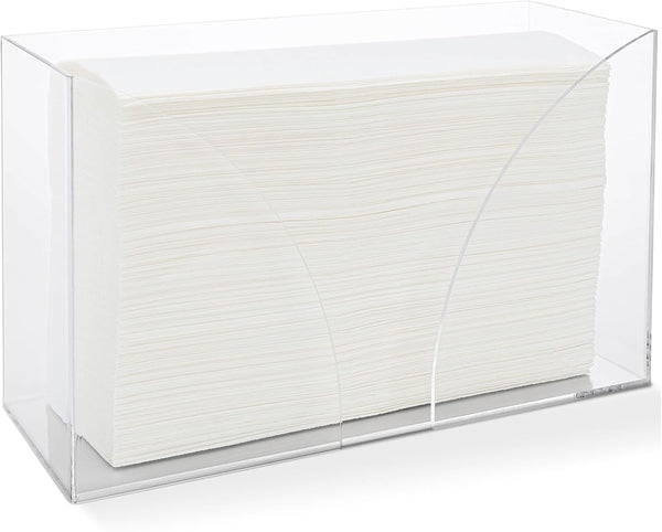 SimplyImagine Acrylic Countertop Paper Towel Dispenser - Open Tray Hand Towel Holder