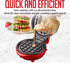 OVENTE Electric Mini Waffle Maker, 550W Fast Heating Element with Overheat Protection, 4-Inch Non-Stick Plates and Cooking Surface, Perfect for Breakfast, Hash Browns, Keto Chaffles, Red WM215R by OVENTE