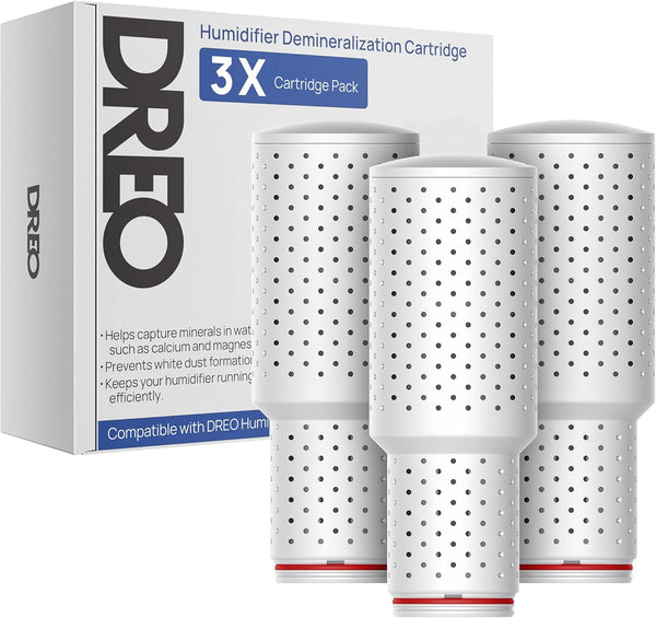 Dreo Demineralization Cartridge 3-Pack for Humidifiers, Compatible with Dreo Humidifiers HM311/311S, Prevent Mineral Build-up, Filter Hard Water, Eliminate White Dust by Dreo