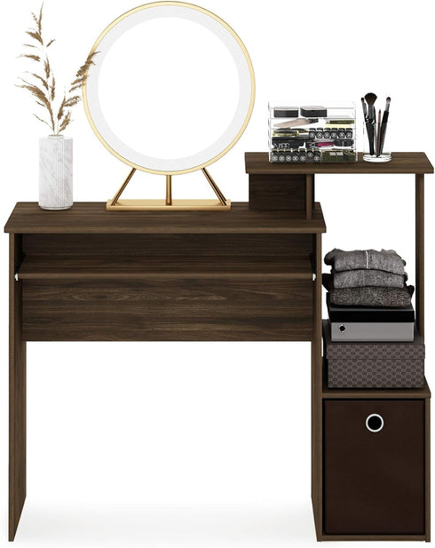 Furinno Econ Multipurpose Home Office Computer Writing Desk - Columbia Walnut/Dark Brown, 15.8"D x 39.4"W x 34.09"H