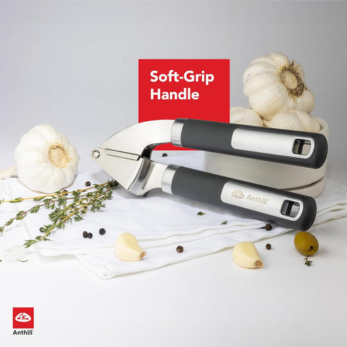 Anthill Premium Heavy Duty Garlic Press - Stainless Steel Rust proof Dishwasher Safe Garlic Mincer tool Easy-Clean