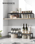 SONGMICS Spice Rack, Cabinet Shelf Organizers, Shelf Organizer, Countertop Organizer, Shelf Riser, Stackable, Expandable, Set of 2 Metal Kitchen Counter Shelves, Ink Black UKCS001B01 by SONGMICS