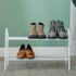 Urban Iron 2-Tier Closet Simple Shoe Rack for College Dorm, Heavy Duty White Wire Metal Shoes Storage Mini Horizontal