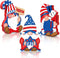 3 Pieces American Gnome Wooden Signs, Patriotic Table Decorations for Independence Day, Memorial Day, Veteran Day Party