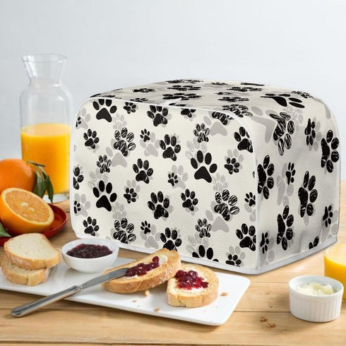 Dog Paw Toaster Covers 4 Slice, Anti Dust Cover for Most Standard Toasters, Small Kitchen Appliance Protector