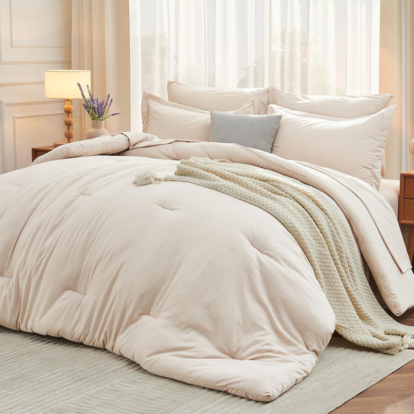 MUXHOMO 5 Pieces Twin Comforter Set, Soft Bed in a Bag Twin