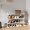 Varhomax White Shoe Rack, Bamboo Shoe Rack Organizer for Closet and Entryway,