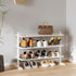 Varhomax White Shoe Rack, Bamboo Shoe Rack Organizer for Closet and Entryway,