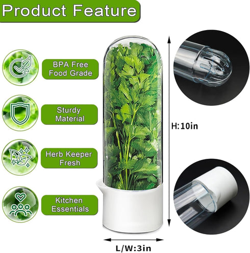 Minkeytal 2-3 Herb Saver for Refrigerator - Herb Keeper & Cilantro Container for Fridge | Vegetable Preservation