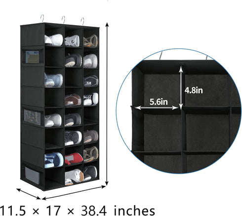Closet, 24 coastal rose Hanging Shoe Organizer for Sections Shoe Holder Hanger Rack, Space-Saving Shoe Organizers