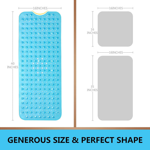40 16 Inch 200 Upgrade Baby Bath Mat Non Slip Extra Long Bathtub Mat for Kids X - Eco Friendly Bath Tub Mat with Big