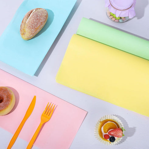 Whaline 240Pcs Macaron Color Wax Paper Sheet - 6 Color Food Wrapping Tissue for Baking