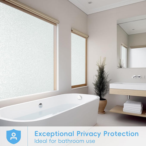 Qualsen Window Privacy Film - Frosted Glass Window Film Matte White Non-Adhesive Static Cling for Home Office