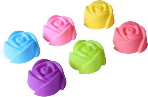 Magik 36 PCS Reusable Non-stick Silicone Mini Baking Muffin Cupcake Chocolate Cups (Assorted Flowers)