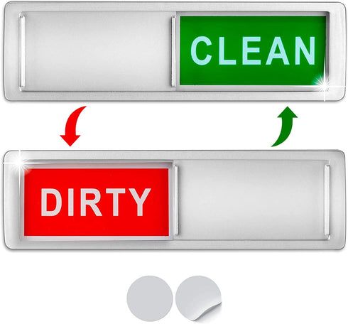 Premium Clean Dirty Dishwasher Magnet - Heavy Duty Sign with Optional Stickers (Red & Green)