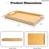 YACEYACE 13.7"x8.6"x2" Serving Tray for Ottoman, Small Bamboo Serving Tray with Handles, Trays for Ottoman, Coffe