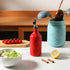 16 Oz 1 Pack(Red, Sweejar Ceramic Olive Oil Dispenser Bottle, Oil Dispenser for Kitchen with Gravity Spout, Relief