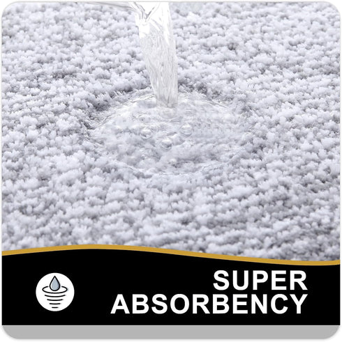 OLANLY 44x24 Bathroom Rugs - Extra Soft Absorbent Microfiber Bath Mat, Non-Slip, Machine Washable Grey