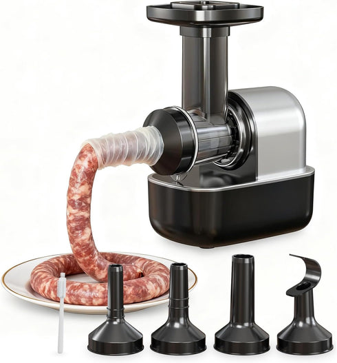 Electric Sausage Stuffer Machine, Automatic Meat Stuffer with 3 Stuffing Tubes and