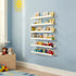 Set 6, 16 Inch Nursery Book Shelves of White Metal Floating Shelves for Wall, Scalloped Book Shelf for Kids Room