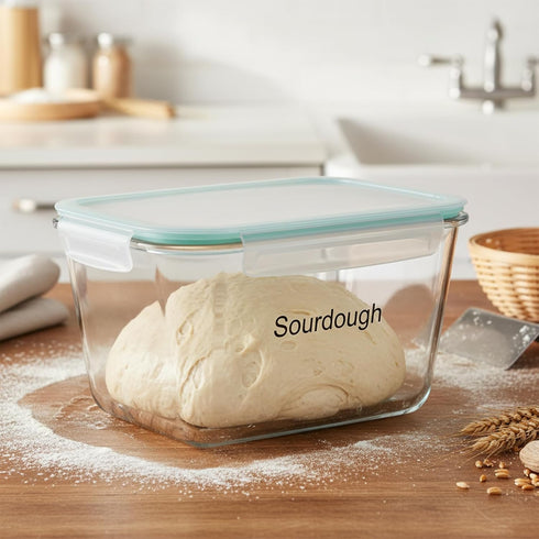 Mowhut 2.6L/88 oz Sourdough Starter Jar, Large Glass Jar with Airtight Lid, Sourdough Bread Baking Supplies, Sour Dough