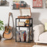 3-Tier 120 Albums, LELELINKY Record Player Stand, End Side Table with Vinyl Record Storage, Vinyl Record Holder Up