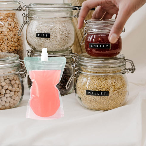 Nozzle Packaging 6.5 4 2.4 Inch DOITOOL Transparent Suction Seal Bag X X Reusable Leakproof Stand-up Beverage Pouch