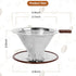Pour Over Coffee Dripper - Reusable Stainless Steel Drip Cone Coffee Filter with Cup Stand, 1-2 Cup