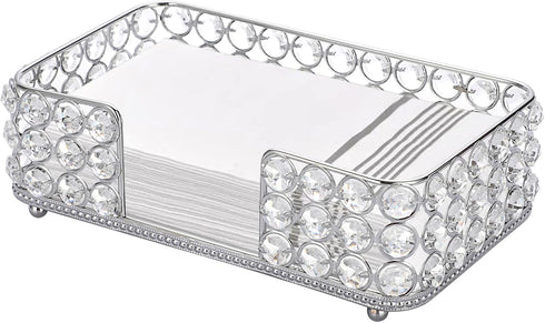 Sumnacon Stylish Bathroom Guest Towel Holder-Rectangle Crystal Napkin Holder for Guest Hand Towels