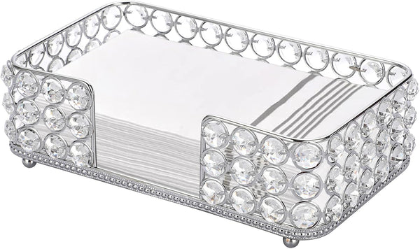 Sumnacon Stylish Bathroom Guest Towel Holder-Rectangle Crystal Napkin Holder for Guest Hand Towels