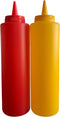 bark and lindy Ketchup and Mustard Squeeze Bottle Dispenser Set 12-Ounce Each For BBQ, Picnics