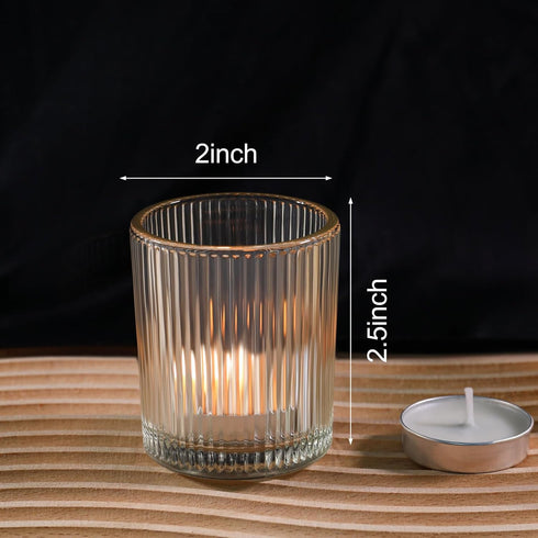 48pcs Votive Candle Holders, Clear Glass Tea Lights Candle Holder in Bulk for Table Centerpiece, Tealight Candle Holder
