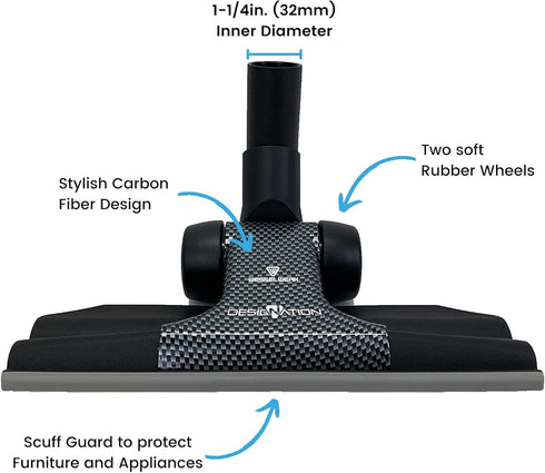 Wessel-Werk RD285 Designation, Ultra-Thin 11 in. Wide Combination Vacuum Floor Attachment for Carpet and Hard Floors