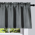 DONREN Medium Grey Valance for Small Windows, Basement Valances with Rod Pocket (2 Panels, 42 by 12 Inch)