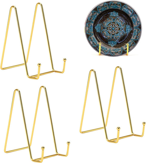 3 Pack 8 Inch Plate Stands for Display, Black Metal Frame Holder for Picture Frame, Decorative Plate, Tabletop Art