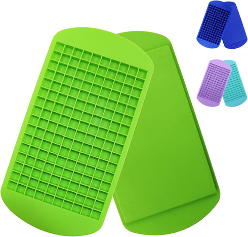Silicone Mini Ice Cube Trays 2 Pack, 160 Small Molds for Crushed Ice, BPA Free Flexible Stackable Durable Soft Mold