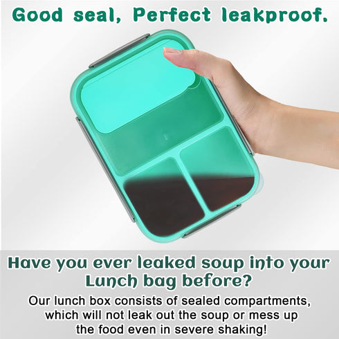 FITHOME Leakproof Bento Box with Compartments, Reusable Lunch Box for Adults, Perfect Size for Work Meal