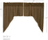 Tea Cabin Green Plaid Rod Pocket Cotton Kitchen Window Curtains, 36"x36"x16", Swag Pair