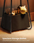 TBZ13BF CHOEZON Small Nursery Side Table with Removable Fabric Basket, Compact End Table for Small Spaces, Space-Saving