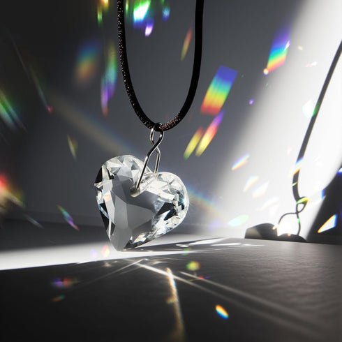 48pcs 20mm HDCRYSTALGIFTS Clear Crystal Heart Prism Sun Catchers, Heart Prisms Rainbow Maker Chandelier Crystals