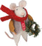 Primitives by Kathy Mouse - 4.25 Inches Tall Gus with Wreath Seasonal Decor