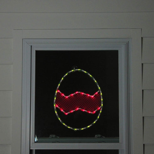 Northlight Lighted Easter Egg Window Silhouette Decoration, 16.5"
