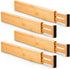 Utoplike 4 pcs Bamboo Kitchen Drawer Dividers, Adjustable Organizers for Kitchen and Bathroom