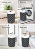 Large Laundry Basket Hamper Bag, Collapsible Tall with Handles, Waterproof Storage for College Dorm, Family (Black) 115L
