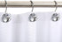 CHICTIE Set of 12 Crystal Decorative Shower Curtain Hooks, Stainless Steel Rust Resistant White Round Diamond