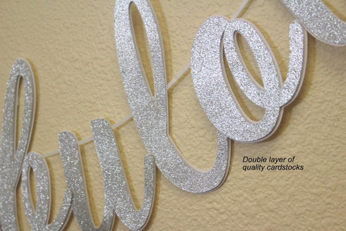 All About Details 40 & Fabulous Cursive Banner - 1 Set, 40th Birthday Banner (Silver)