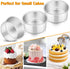 P&P CHEF 4 Inch Round Cake Pan Set - 3 Stainless Steel Round Baking Layer Pans for Layer Birthday Cake, Dishwasher Safe