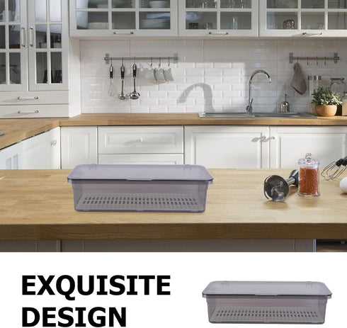 PRETYZOOM Box Storage Container - Grilling Utensils Holder with Lid for Chopsticks and Spatula Storage
