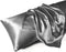 MR&HM Satin Body Pillow Cover | Soft Breathable Case with Envelope Closure | Cooling Long Pillowcase, Grey